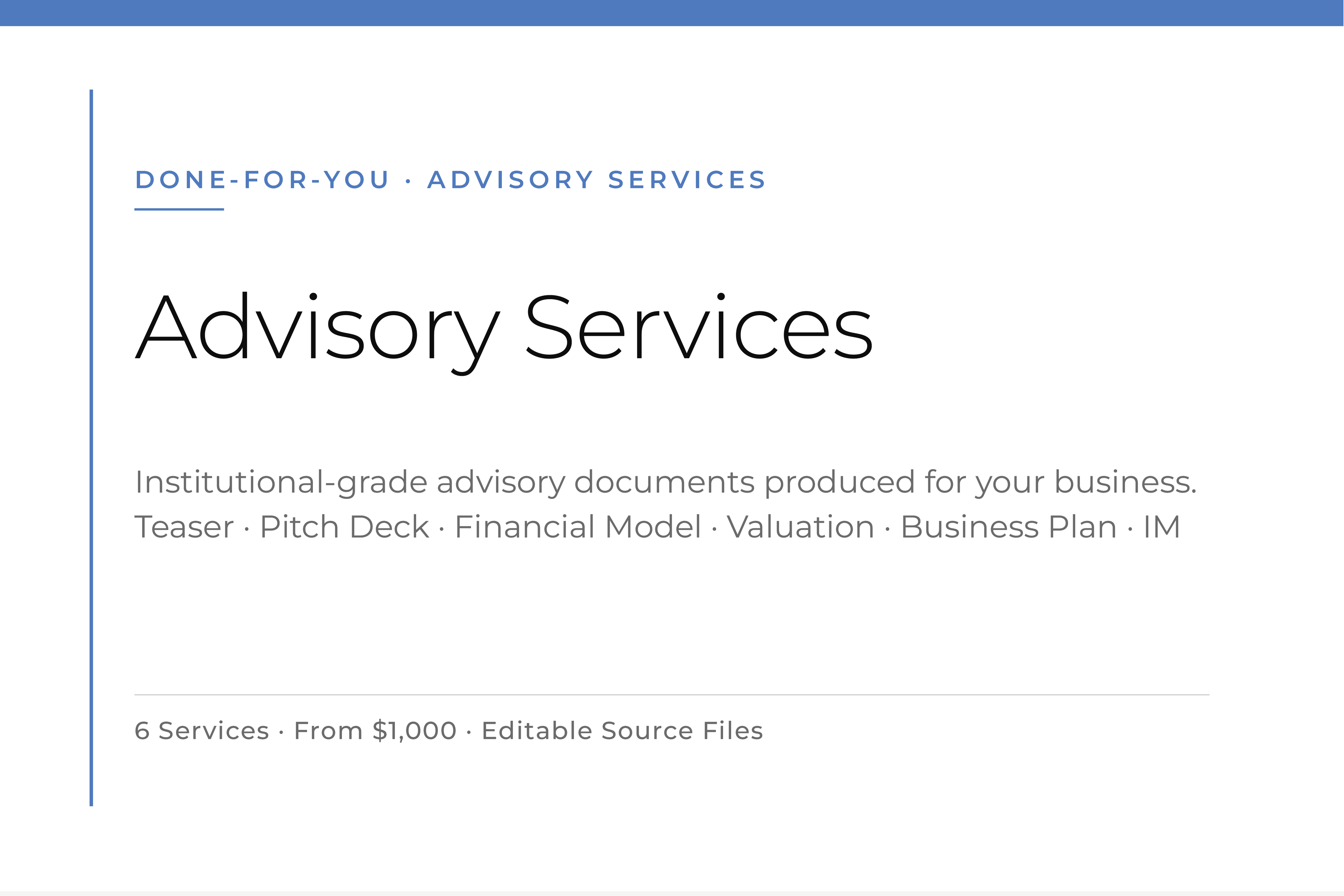 Advisory Services