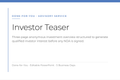 Investor Teaser
