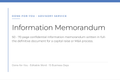 Information Memorandum